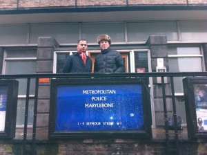 At Marylebone Police station with Jack Gordon 