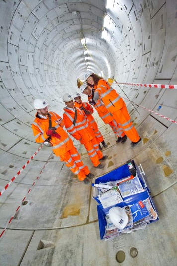 With fellow Assembly Members Tom Copley and John Biggs checking progress with Crossrail