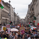 Looking down Pall Mall from Waterloo Place,SW1 at the 78th anniversary of the Nakba demo